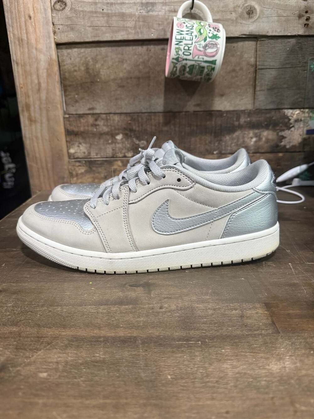 Nike Air Jordan 1 Retro Low OG Size 12 Metallic Silver